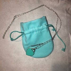 Tiffany Enamel Blue Heart Necklace